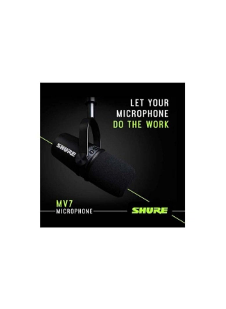 Shure - USB Podcast Microphone For Podcasting MV7-K Black - Image 1