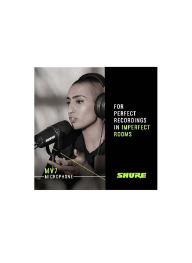 Shure - USB Podcast Microphone For Podcasting MV7-K Black - Image 1