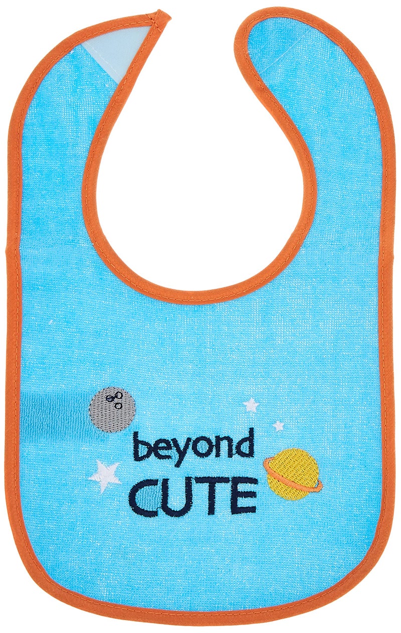 Luvable Friends Unisex Baby Cotton Terry Drooler Bibs with PEVA Back, Blue Rocket, One Size - Image 3