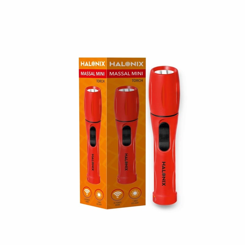 Halonix Massal Mini 1W LED Torch Light|Super Bright White LED Flashlight|Bright Flashlights for Emergencies and Camping Gear|Flash Light with AA Batteries Included|Pack 1 - Image 5