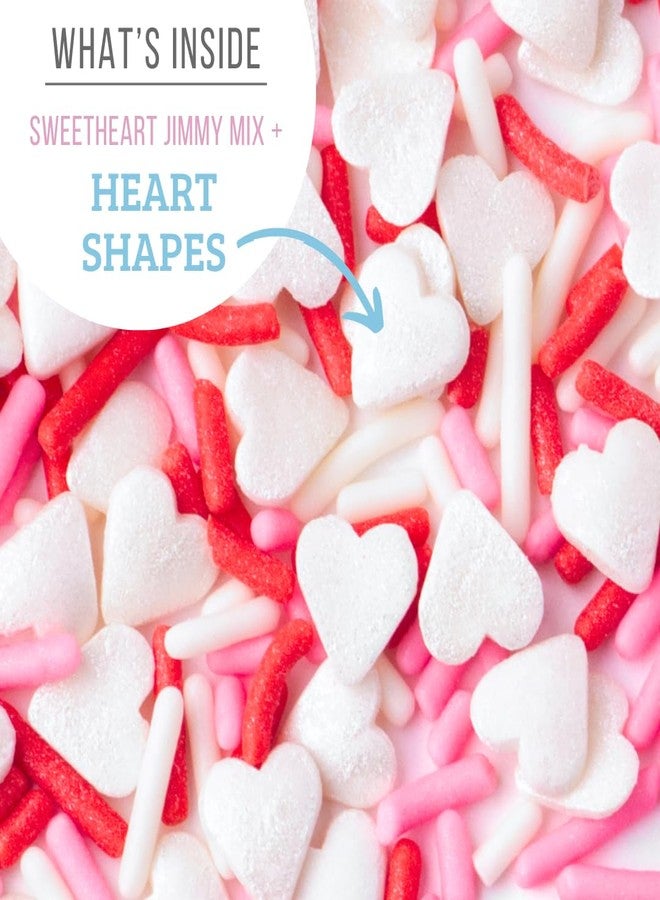 Sweets Indeed Valentines Day Sprinkles with Hearts | Bulk Jimmies Mix | Red White Pink Sprinkle Mix for Baking & Decorating | 10 ounces - Image 3