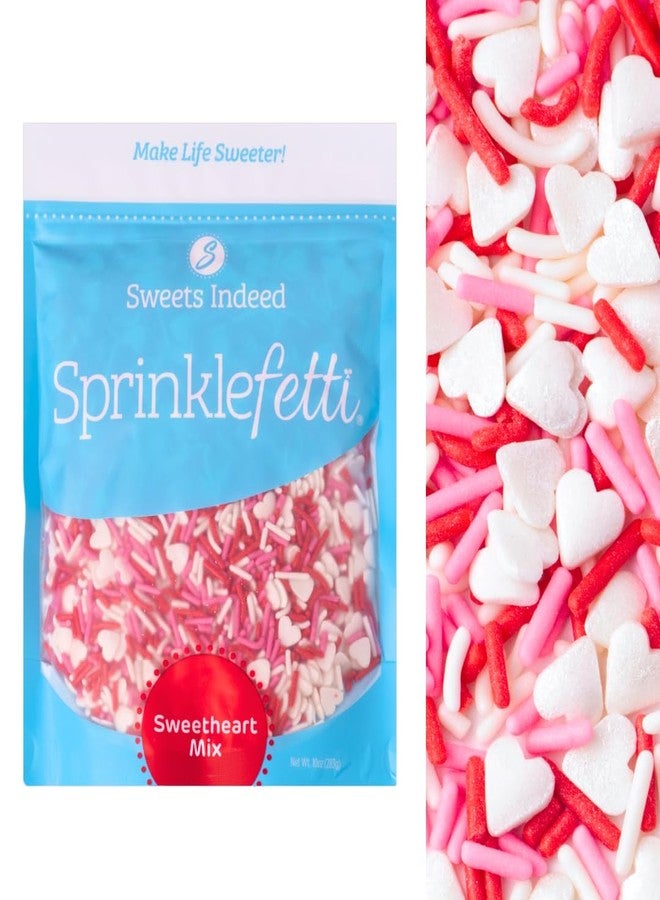 Sweets Indeed Valentines Day Sprinkles with Hearts | Bulk Jimmies Mix | Red White Pink Sprinkle Mix for Baking & Decorating | 10 ounces - Image 1