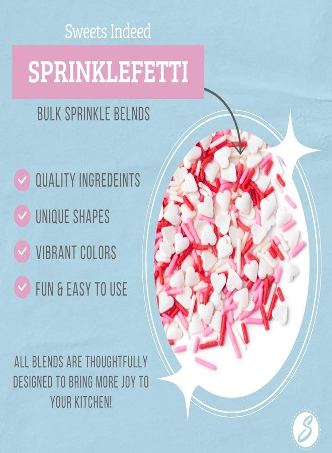 Sweets Indeed Valentines Day Sprinkles with Hearts | Bulk Jimmies Mix | Red White Pink Sprinkle Mix for Baking & Decorating | 10 ounces - Image 2