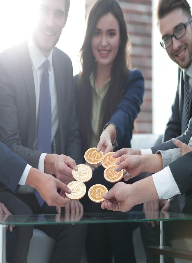 مجموعة سونويونغ المكونة من 24 قطعة من العملات الخشبية المستديرة المصقولة، قطر كل منها 1.5 بوصة، مع حقيبة، هدية مثالية للزملاء والعائلة. - Image 5