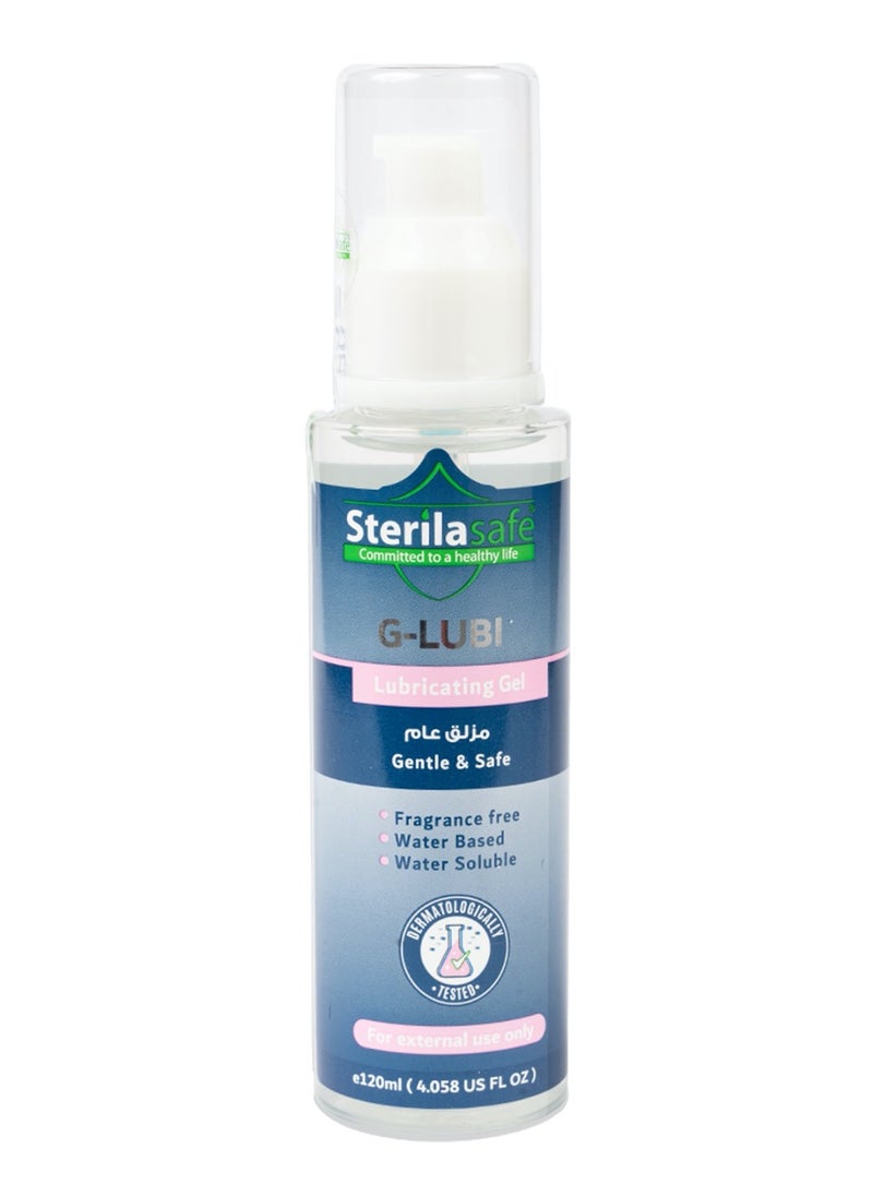 Sterilasafe Sterilasafe G-LUBI Lubricating Gel, Massage & Play 2 in 1, Massage Gel and Personal Lubricant, Feel Lube, Intimate Seductive Lube, Condom Friendly, Water-based, For Men and Women, 120 ML  - Image 1