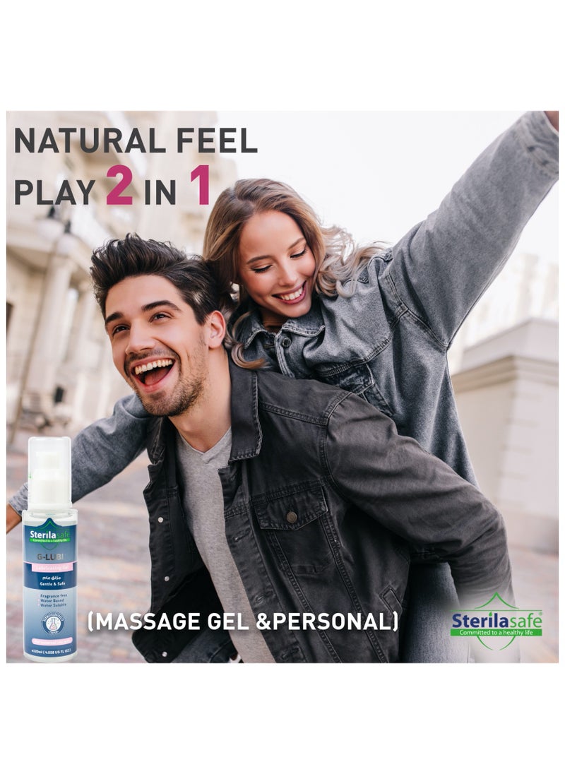 Sterilasafe Sterilasafe G-LUBI Lubricating Gel, Massage & Play 2 in 1, Massage Gel and Personal Lubricant, Feel Lube, Intimate Seductive Lube, Condom Friendly, Water-based, For Men and Women, 120 ML  - Image 4
