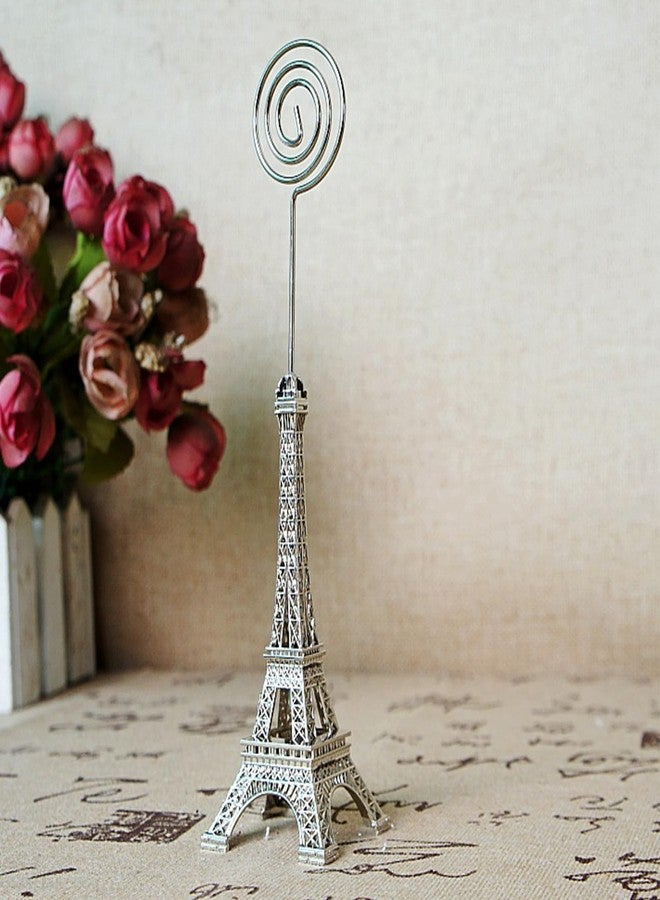 DEEKOUDT 3 Pcs Eiffel Tower Memo Card Paper Photo Holder Stand for Wedding Party (Silver) - Image 4
