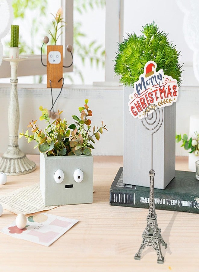 DEEKOUDT 3 Pcs Eiffel Tower Memo Card Paper Photo Holder Stand for Wedding Party (Silver) - Image 5