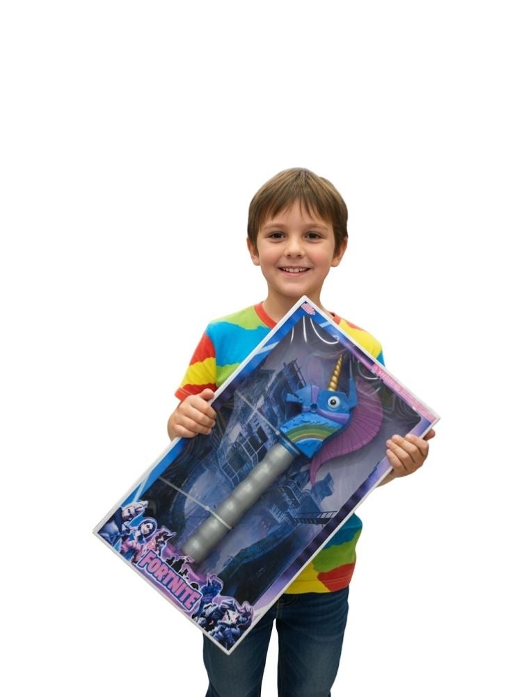 بريميم لعبة فأس لاما الغنائم من فورتنايت – لعبة مطرقة وحيد القرن باللونين الأزرق والبنفسجي، لعبة قابلة للتجميع للأطفال ومحبي فورتنايت - Image 2