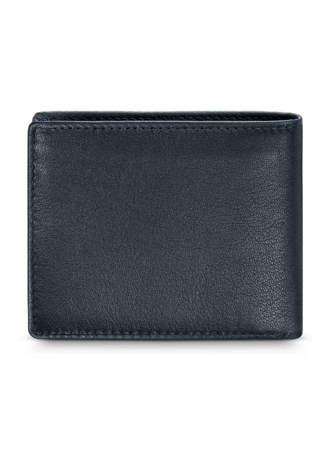 POLICE Loel Navy Blue Leather Bi-Fold Wallet for Men