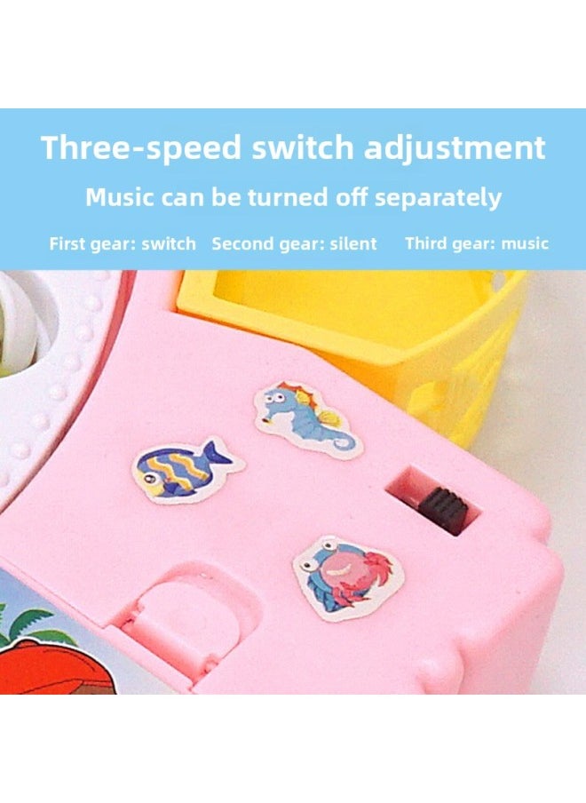 null - Children's Educational Concentration Training Family Board Games Parent-child Interactive Table Games Kindergarten Fishing Toys-Color:Pink [large Fish Plate] Comes With 21 Magnetic Fish + Music Can Be Turned Off-Specification:[regular Version] Free Ordinary Battery - Image 1