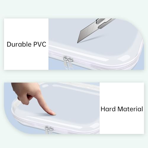 honitty Clear Hard Shell Zipper Case,3PCS Transparent Clear Zipper Pouches,Hard Side Plastic Case Set,Portable Travel Storage Organizer Bins - Image 3