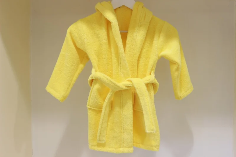 اندر هوم Baby Bathrobe Children's Bathrobe Boucle Cotton Hooded Bathrobe