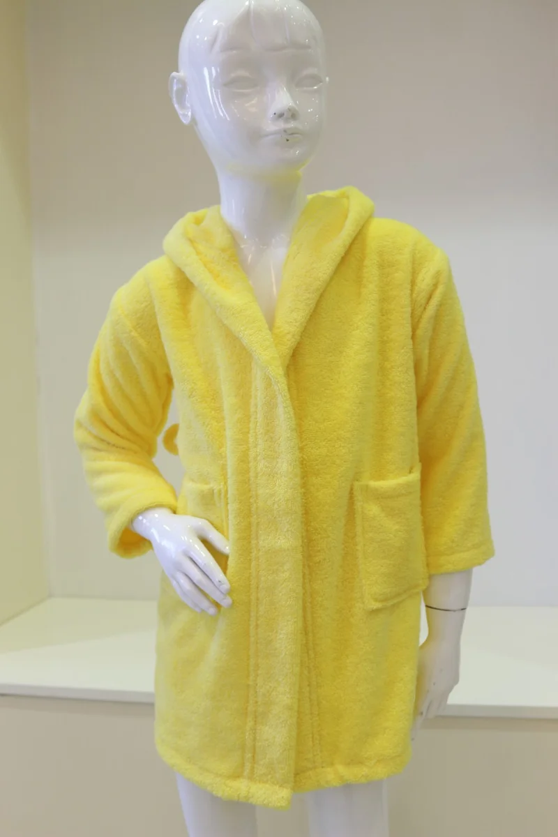 اندر هوم Baby Bathrobe Children's Bathrobe Boucle Cotton Hooded Bathrobe