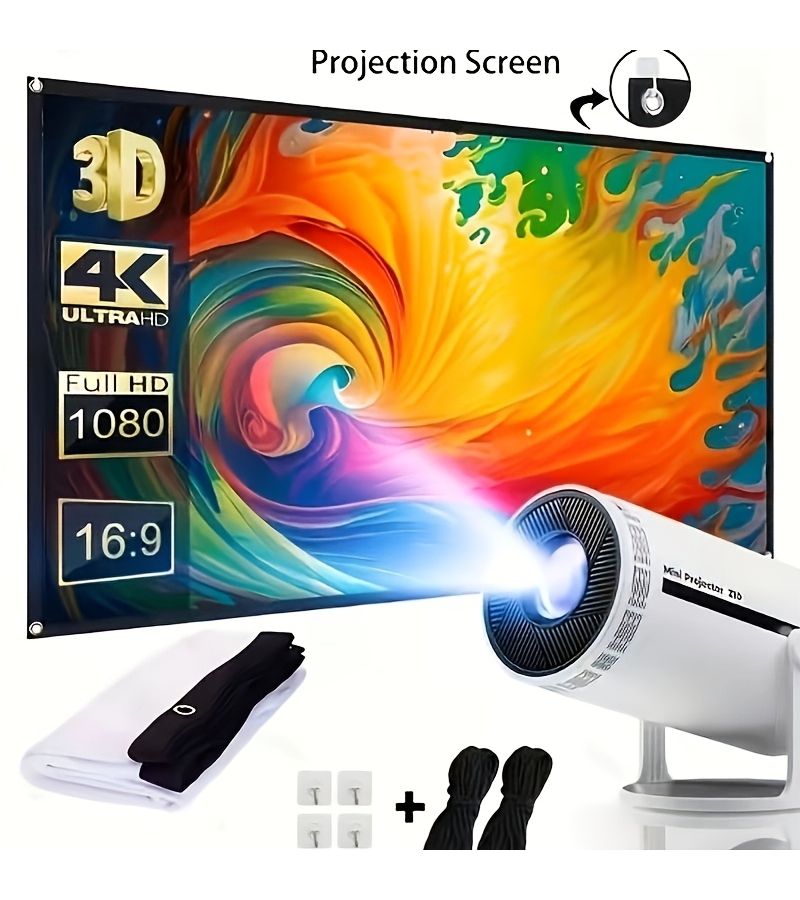 60 Inch Foldable HD Projection Screen For Home Theater Portable Dual Sided Hanging Movie Screen With Hooks And Rope For Indoor Outdoor Use Parties Office Classroom Presentations - Image 1