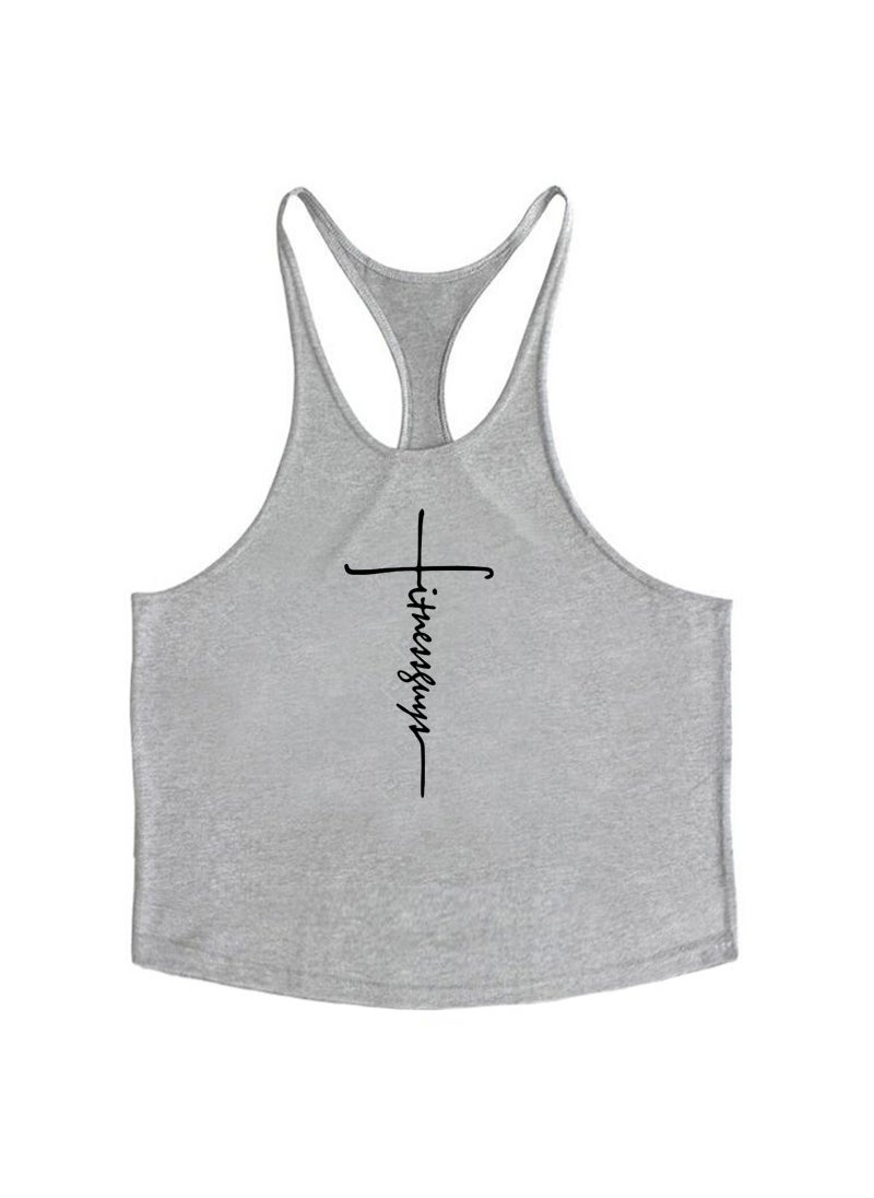Generic - Professional Cotton Muscle Tank Top Blue - Image 1