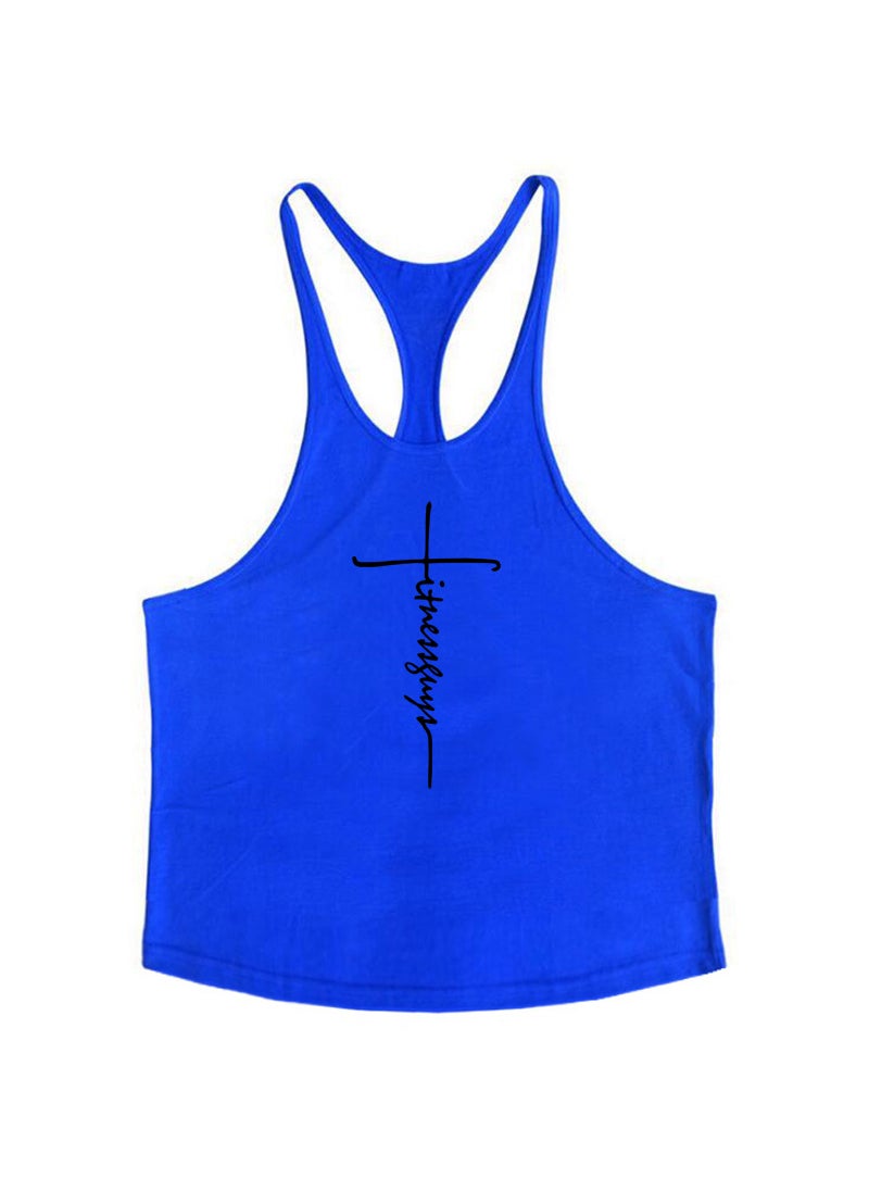 Generic - Professional Cotton Muscle Tank Top Blue - Image 1