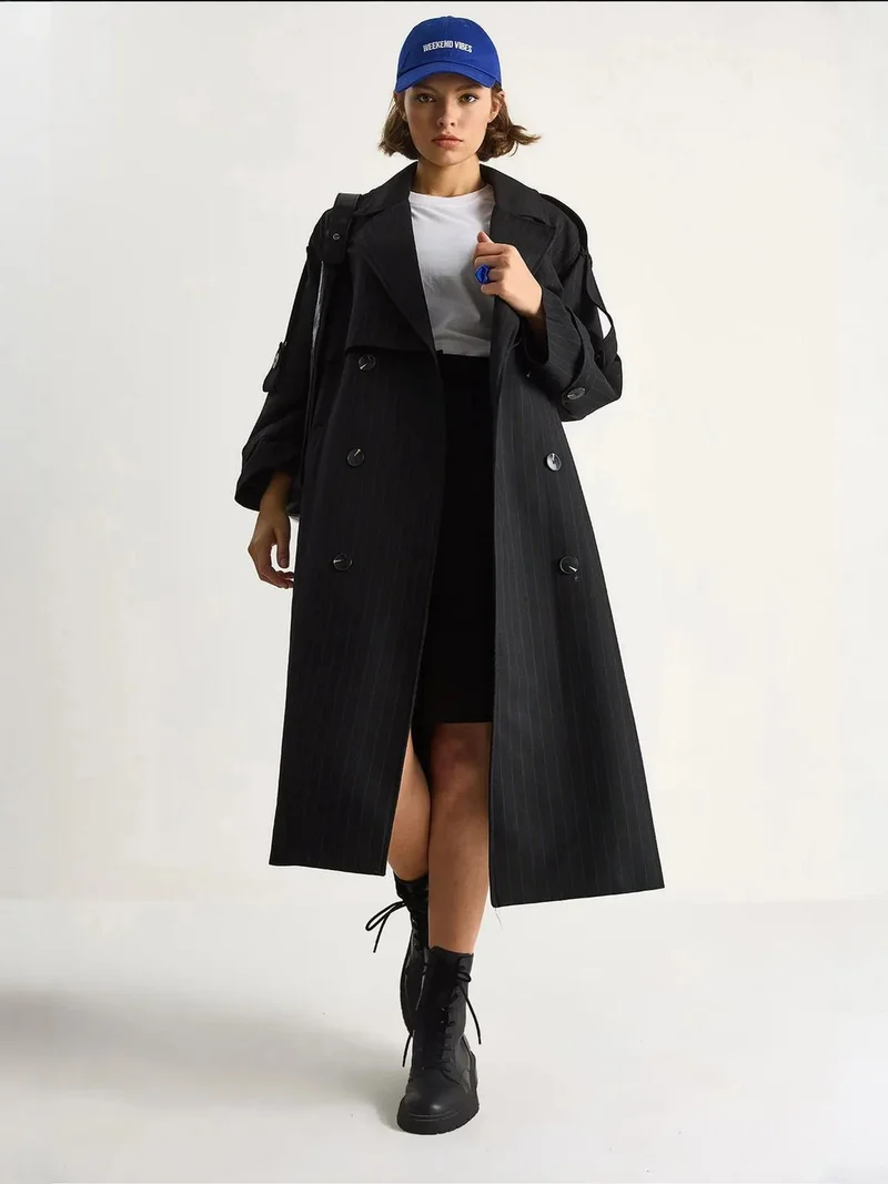 بيانكو لوتشي معطف ترنش قطني متوسط الطول من لوتشي بياقة مزدوجة