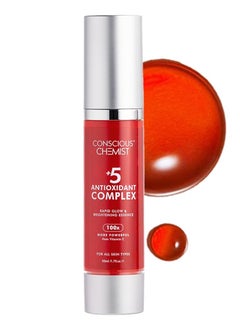 CONSCIOUS CHEMIST Rapid Glow & Brightening Essence | Face Serum with 5 Antioxidant Complex (100X Stronger Than Vitamin C), Vitamin E & Retinol | For Radiant, Even-Toned Skin, For Men & Women, All Skin Types – 50ml  - Image 1