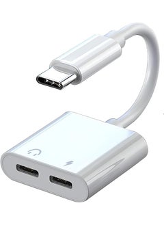 erorex Usb C Adapter For Headphones Usb C To Dual Usb C Headphone And Charger Adapter 2 In 1 Dual Usb C Splitter For Macbook Pro Compatible With Iphone 15 Pro Max Galaxy S23 Ultra S23 S23  - Image 1