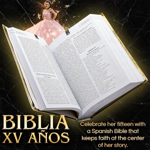 Nuestra Fe Quinceanera Biblia catolica en espaol Metalic Cover for XV aos Spanish Bible Large Print Biblia en espaol letra Grande Quinceanera Decorations Quinceanera gifts Quinceanera bible catholic - Image 3
