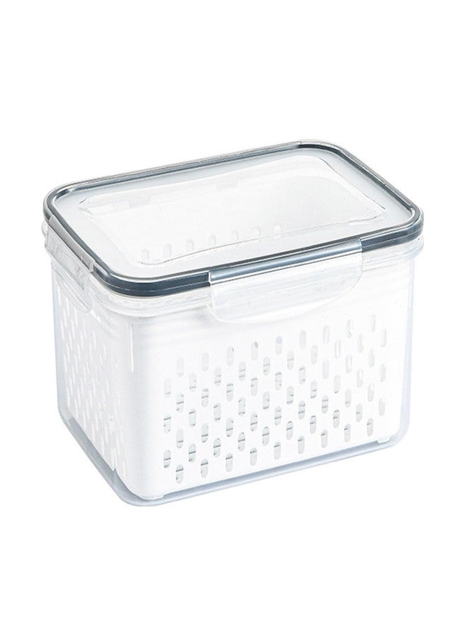 Srliya Pack of 3 Drain Storage Basket, Transparent LeakProof Food Storage Containers with Removable Strainer for Refrigerator - Image 5