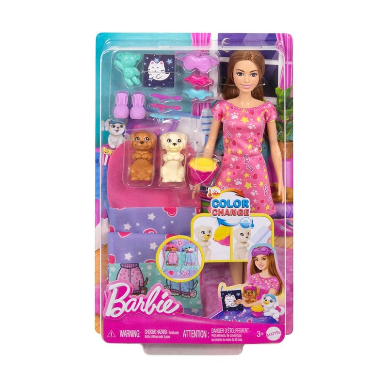 Barbie Doll & Puppy Slumber Party Playset