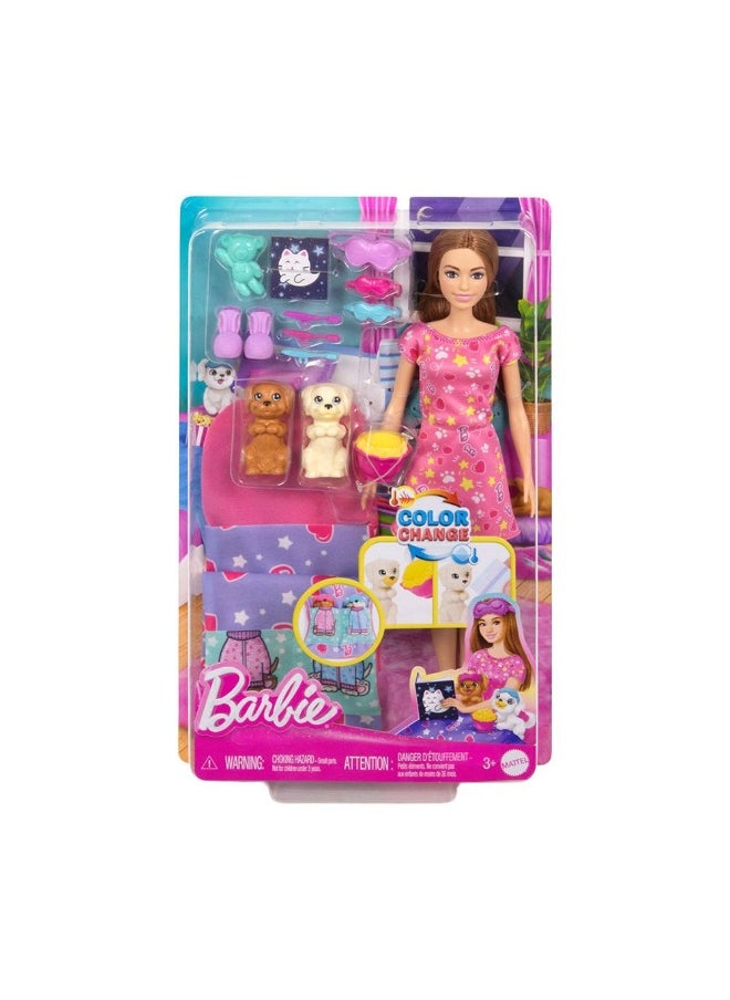 Barbie Barbie Doll & Puppy Slumber Party Playset with Accessories 