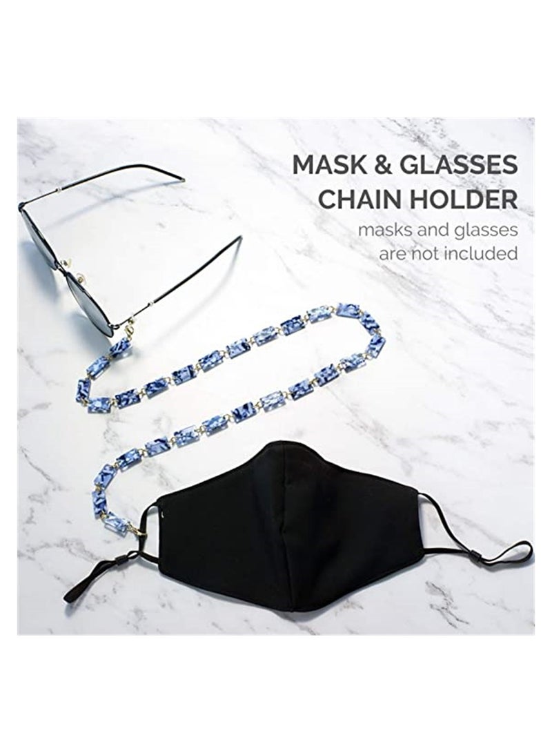 KASTWAVE Eyeglass Chain Fashion Eyewear Retainer Strap Holder Cord Sunglasses Holder Resin Necklace Face Covering Beaded Lanyard Mask Chain Neck Cord Strap for Women Not Included Glasses - Image 3