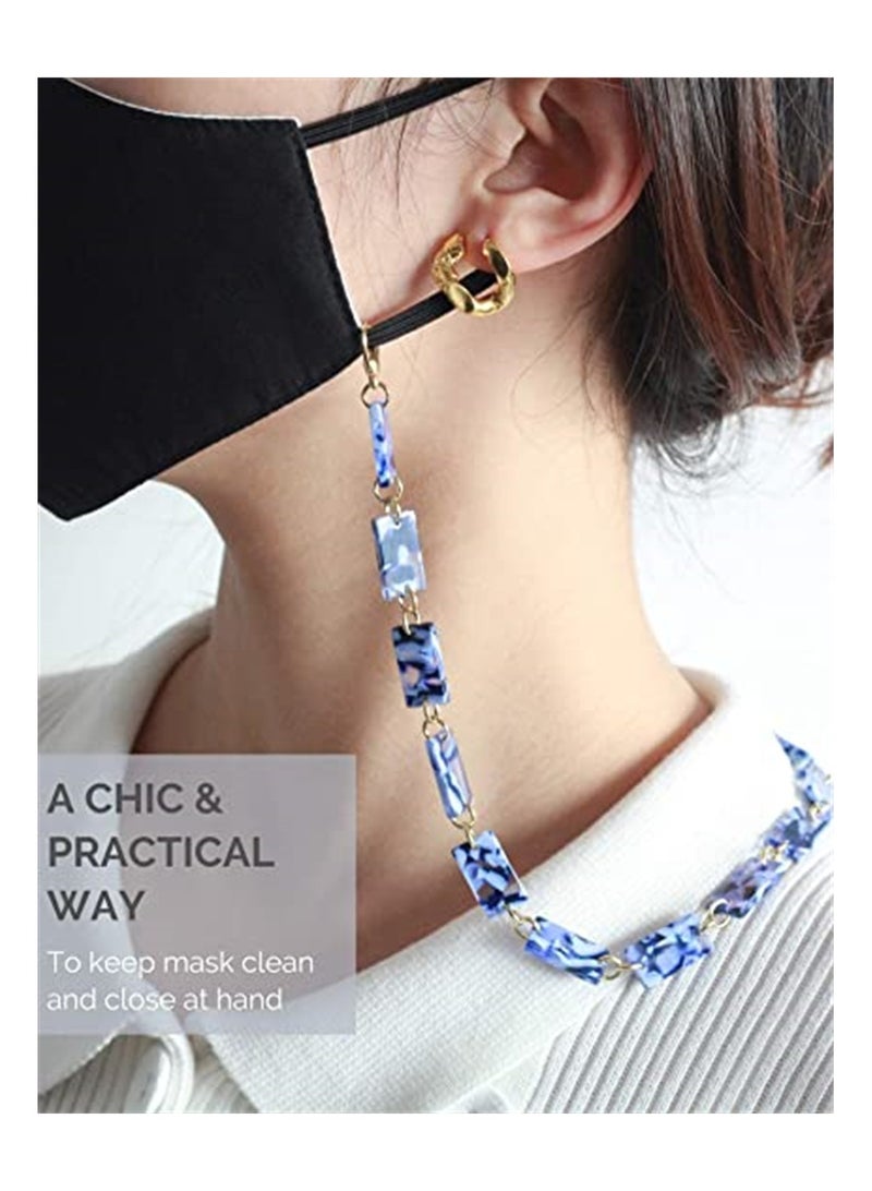 KASTWAVE Eyeglass Chain Fashion Eyewear Retainer Strap Holder Cord Sunglasses Holder Resin Necklace Face Covering Beaded Lanyard Mask Chain Neck Cord Strap for Women Not Included Glasses - Image 5