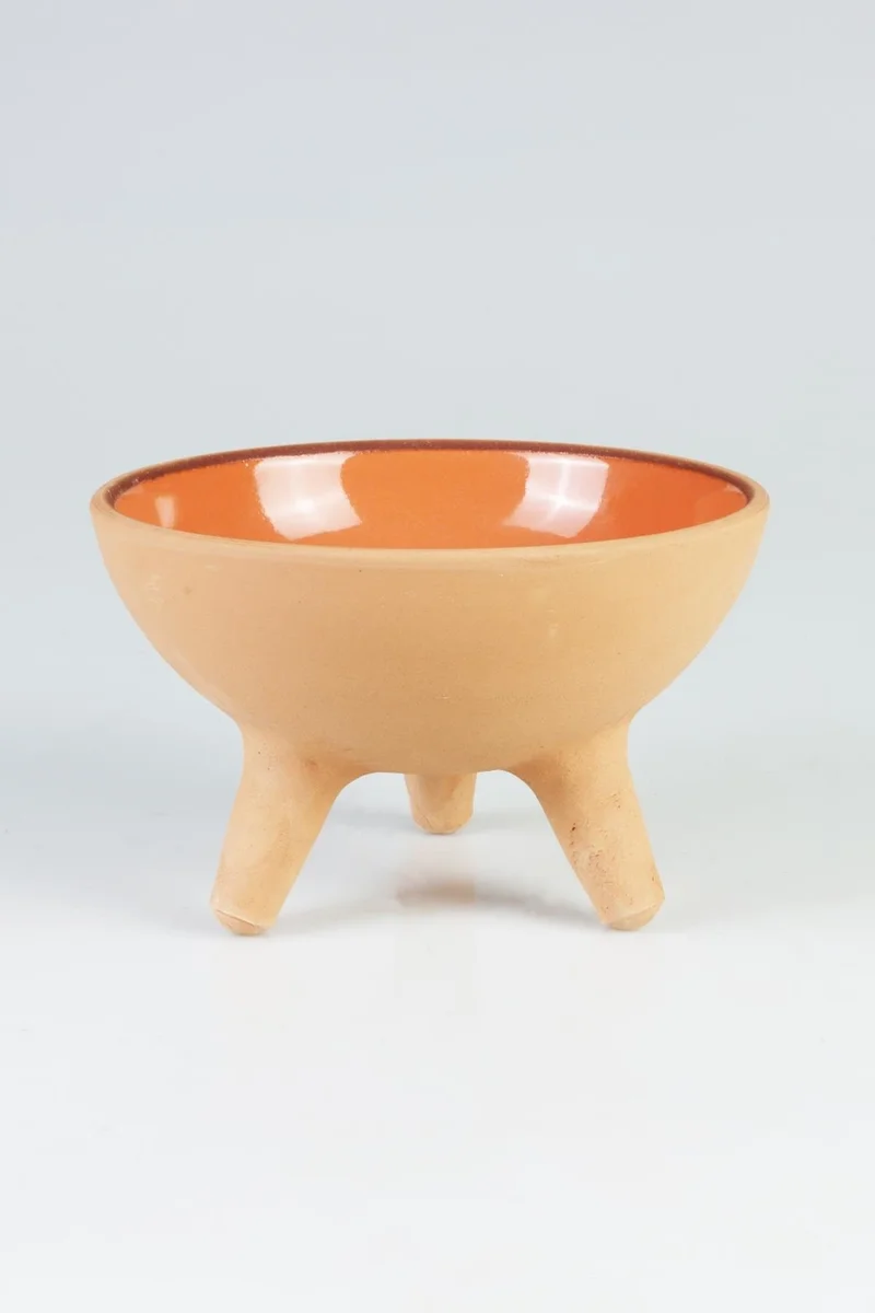 Pikas Pottery Footed Glazed Ceramic Cat Food Container Powder