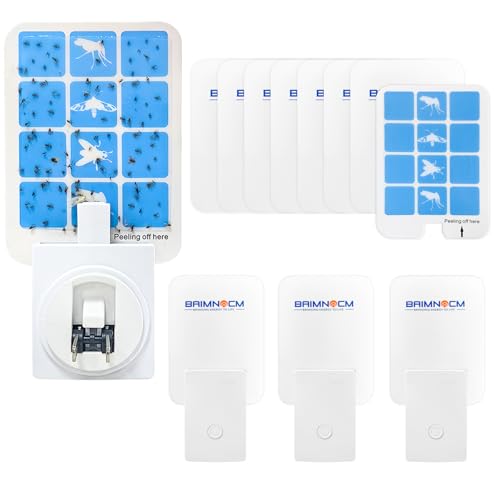 BAIMNOCM Blue Light Bug Catcher Indoor Plug in, Gnat Traps for House, Indoor Fly Trap for Fruit Fly, Moth and Mosquito, Flying Insect Catcher, 4 Device+8 Refills - Image 1