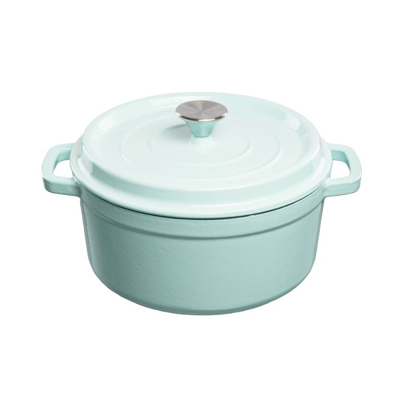 Grand Feu Light Blue Cast Iron Pot  Enamelled Dutch Oven Suitable for Grills, Ovens, Induction & Gas Stoves- 3.5L - Image 1