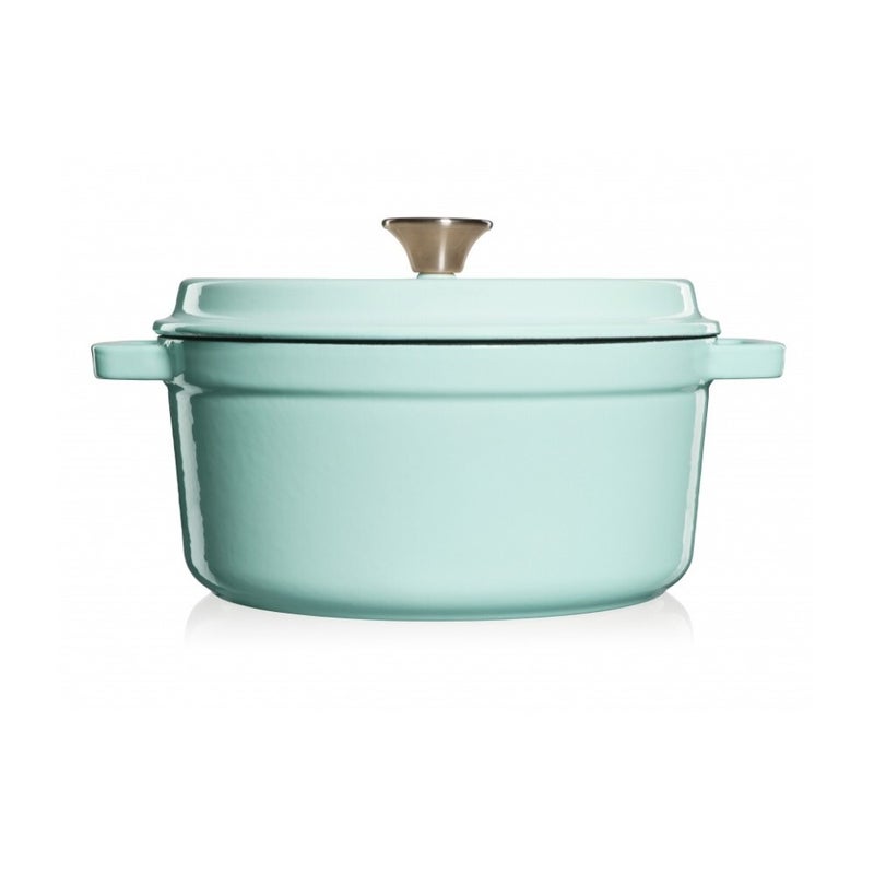 Grand Feu Light Blue Cast Iron Pot  Enamelled Dutch Oven Suitable for Grills, Ovens, Induction & Gas Stoves- 3.5L - Image 2
