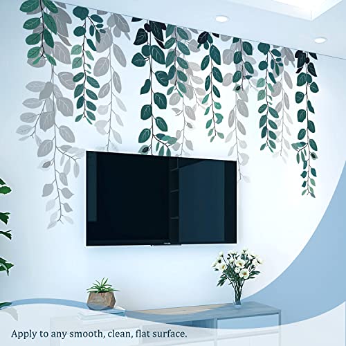 VePret Green Hanging String of Eucalyptus Wall Decals Peel and Stick, Large Plants Leaf Vinyl Wall Stickers, Removable Vine Home Decor Art for Bedroom Living Room Classroom Office - Image 5