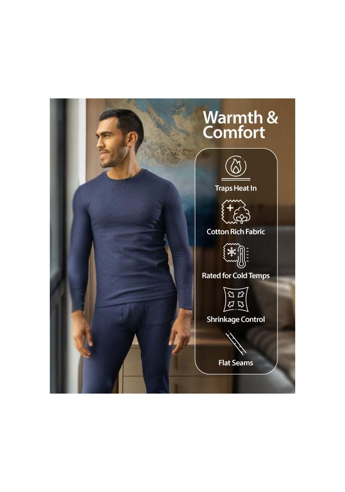 Indera Men's 65/35 Waffle Knit Thermal Pants - Black - Image 5