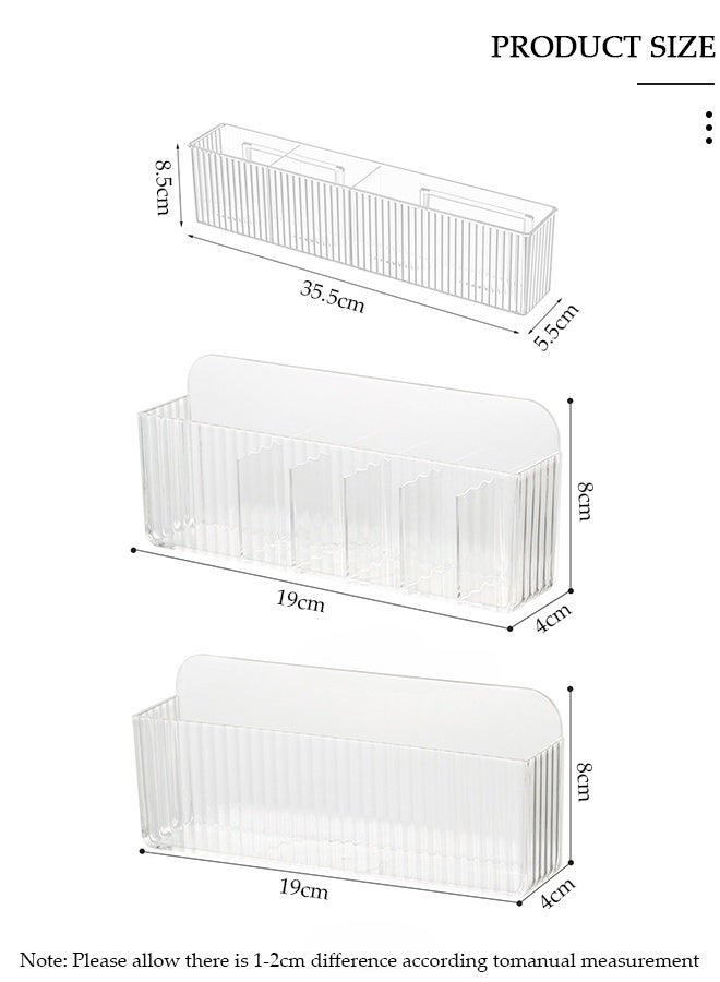 DUNISO 3 PCS Wall-Mounted Bathroom Organizer, Clear organizers and storage, Shower Organizer,Plastic Storage Bin with Floating Shelves for Makeup, Skincare & Toiletries, Space-Saving Narrow Design - Image 2