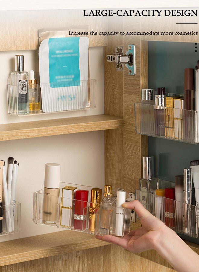 DUNISO 3 PCS Wall-Mounted Bathroom Organizer, Clear organizers and storage, Shower Organizer,Plastic Storage Bin with Floating Shelves for Makeup, Skincare & Toiletries, Space-Saving Narrow Design - Image 4