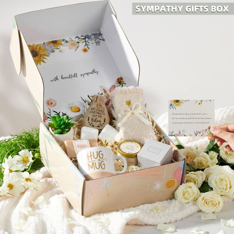 APRBOX Sympathy Gift Baskets Bereavement Gifts Ideas Care Package for Women Miscarriage Gifts for Mothers Condolences Basket for Loss Grief Sympathy for Loss of Loved One Father - Image 3
