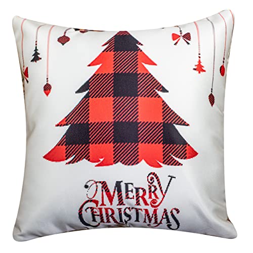 Vendola Decorative Merry Christmas 12 Inch x 12 Inch Cushion Covers Set of 5, Satin Cushion Cover for Sofa, Christmas Home Decor, White and Red Colour, Deer, Reindeer, Deer Print, (12X12 Inches) - Image 3