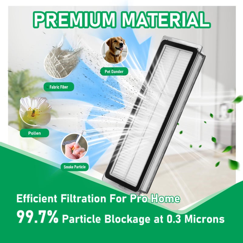 Klypticfit 24Pcs Replacement Parts for Dreame L10s Ultra/L10 Ultra Vacuum Cleaner Accessories Kit, 2 Main Brush, 4 HEPA Filters, 6 Mop Pads, 6 Dust Bags, 6 Side Brushes [Not for L10s Pro Ultra Heat] - Image 4