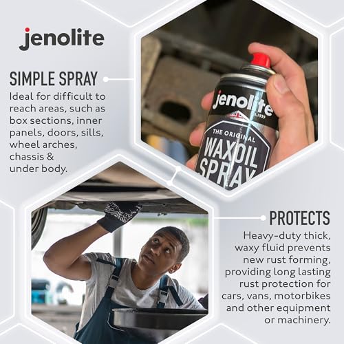 JENOLITE جينو لايت واكسويل وقاية من الصدأ بخاخ، حماية من التآكل للسيارات/الدراجات/الدراجات النارية 500 مل (16.9 أونصة سائلة) - Image 4