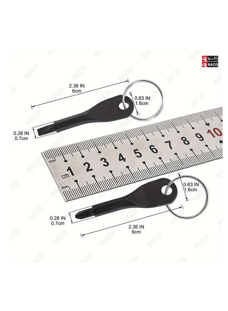 RACO RACO 2 Style Key Chain Screwdriver, Multifunction Screwdriver Set for Outdoor, Camping, Repair Tool, Key Screwdriver Tool Set  - Image 2