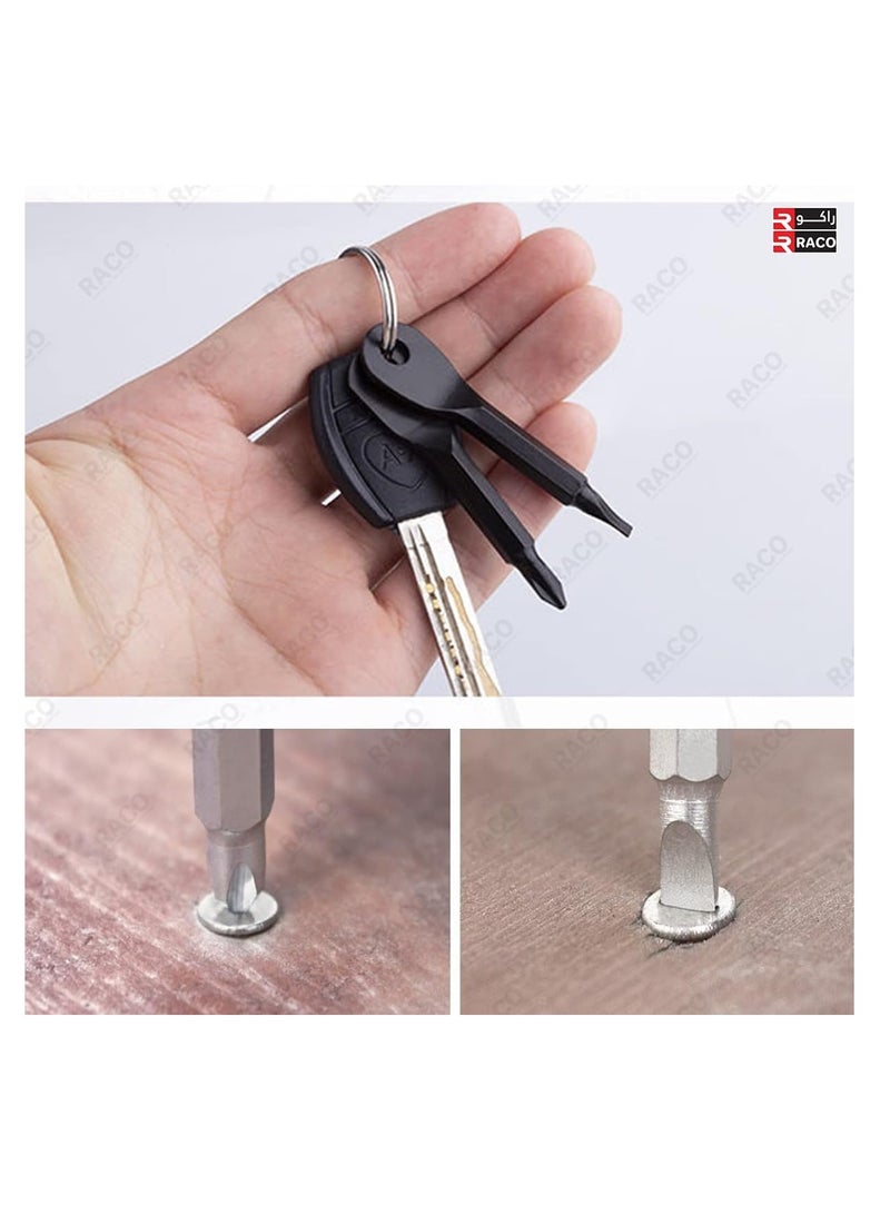 RACO RACO 2 Style Key Chain Screwdriver, Multifunction Screwdriver Set for Outdoor, Camping, Repair Tool, Key Screwdriver Tool Set  - Image 3