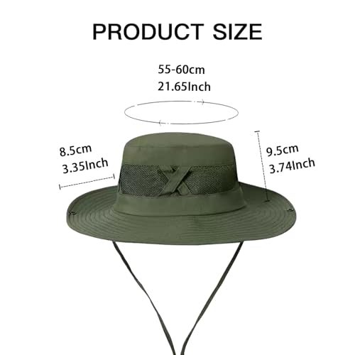 YUISI ​​Sun Hat​​ for Men Women, Breathable Summer Hat for Travel, Hiking, Gardening, Sun Hats for Men​​ & Round Sun Cap for Hiking, Hats for Women​​ Indoor Outdoor Activities Army Green - Image 5