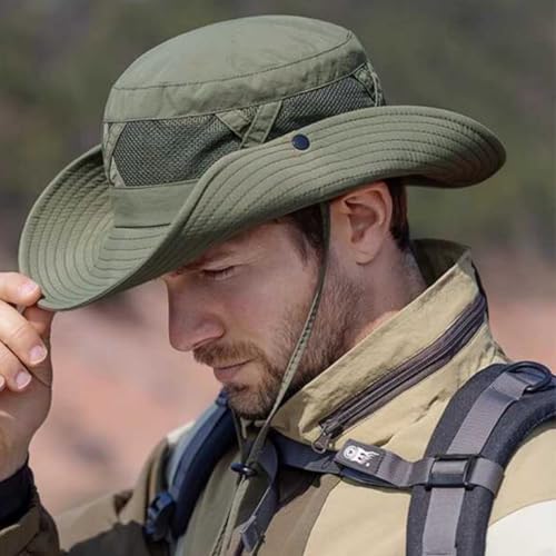 YUISI ​​Sun Hat​​ for Men Women, Breathable Summer Hat for Travel, Hiking, Gardening, Sun Hats for Men​​ & Round Sun Cap for Hiking, Hats for Women​​ Indoor Outdoor Activities Army Green - Image 2