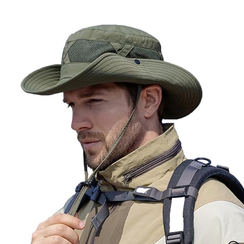 YUISI ​​Sun Hat​​ for Men Women, Breathable Summer Hat for Travel, Hiking, Gardening, Sun Hats for Men​​ & Round Sun Cap for Hiking, Hats for Women​​ Indoor Outdoor Activities Army Green - Image 1