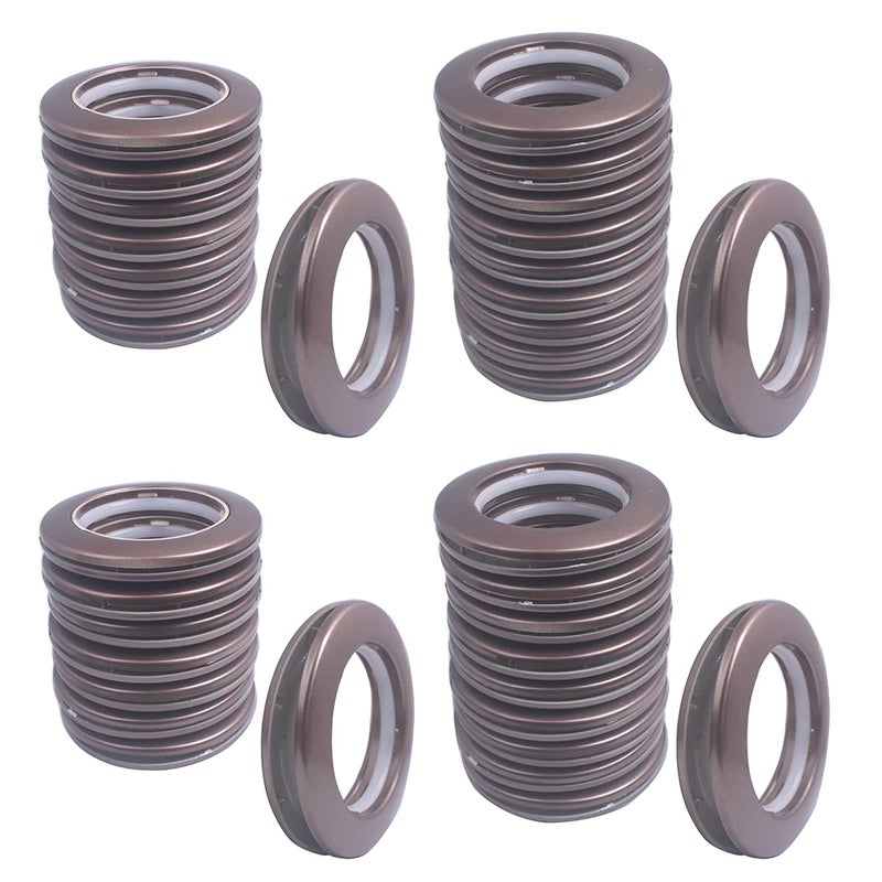 Mangood 32 Pack Curtain Grommet  Inner Diameter 1-9/16""(40Mm) Curtain Eyelet Rings Roman Ring Grommet Curtains Grommets Kit For Casement Eyelet Tool Accessory (Coffee) - Image 1