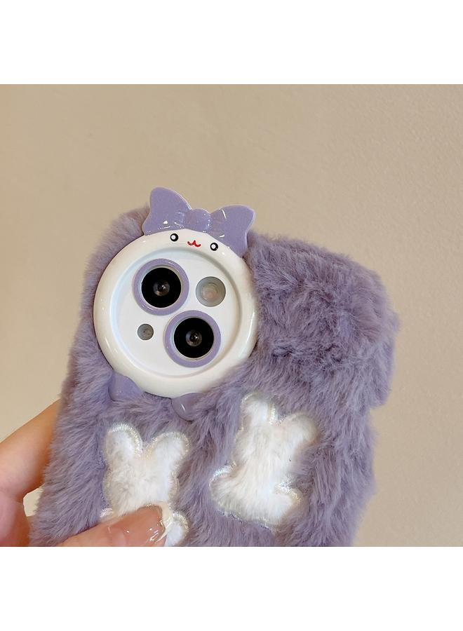 S-TOP Case For iPhone 15 Plush Cute Rabbit Full Coverage Phone Case - Image 4