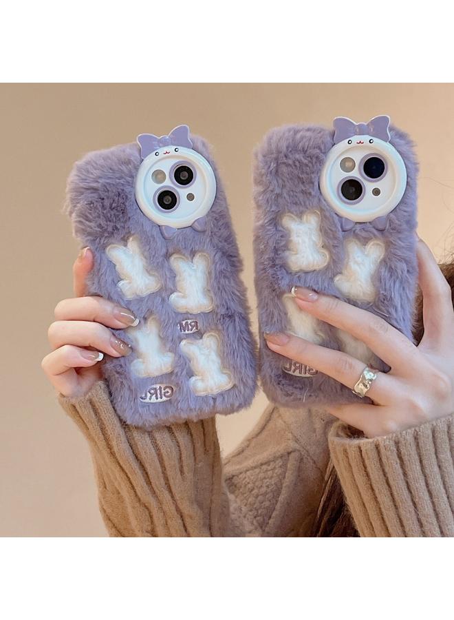 S-TOP Case For iPhone 15 Plush Cute Rabbit Full Coverage Phone Case - Image 2